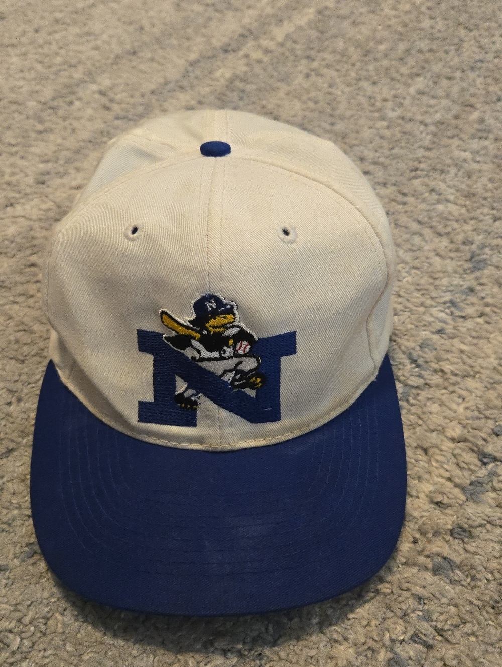 Vintage 90s OTTO CAP Two-Tone Snapback Hat - White/Blue Baseball Pocket Graphic